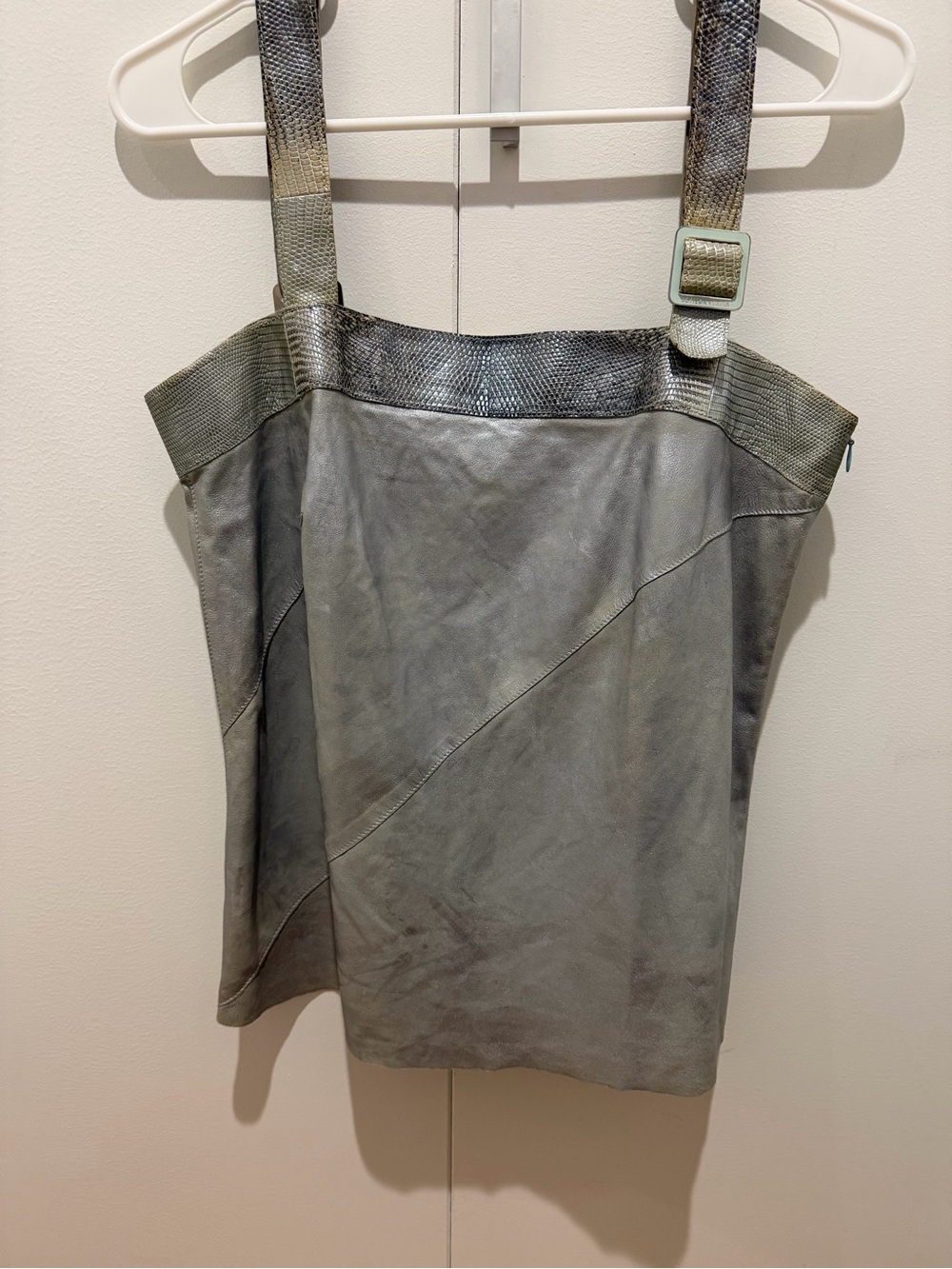 vintage Bottega Veneta metallic leather camisole tank top painted on.